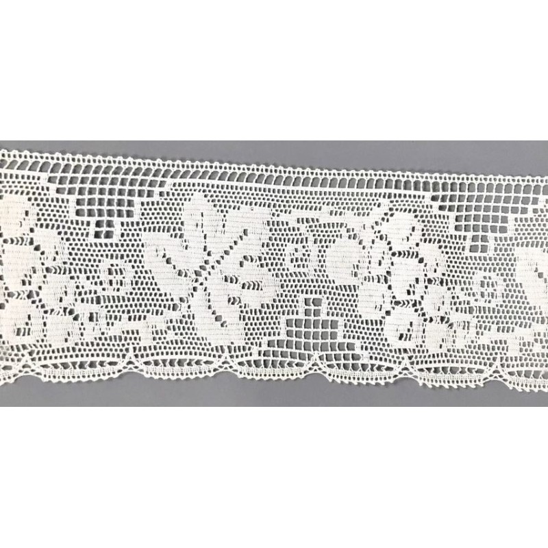 9333-000 PUNTILLA BOLILLO EUNICE 85 MM. ALGODON 100% BLANCO Venta en piezas de 25.00 M