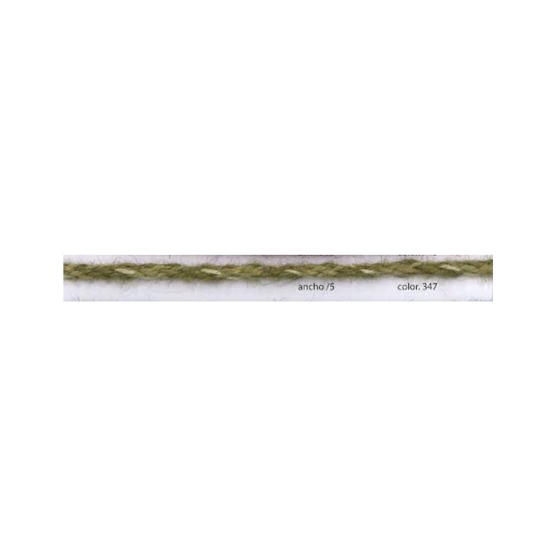 9700-5-347 CORDON FANTASIA VILMARK 5 MM. YUTE 90%-ALGODON 10% VERDE Venta en piezas de 25.00 M
