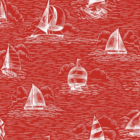 P17-MAS11102-R PATCH. AMERICANO REGATTA DAYS (11) 110 CM. ALGODON 100% ROJO Venta en piezas de 7.00 M