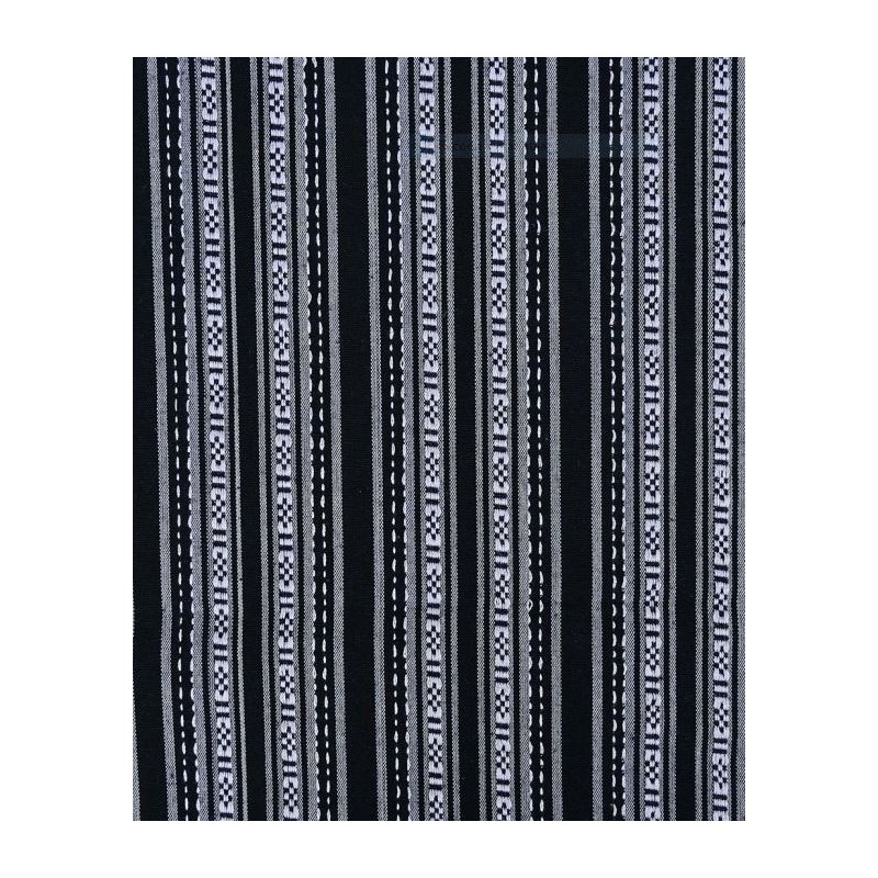 P69-9282-69 ALPUJARREÑA MEXICAN (16) 1.50 M. 200 GR/M2. POLIESTER 100% NEGRO/BLANCO Venta en piezas de 6.00 M