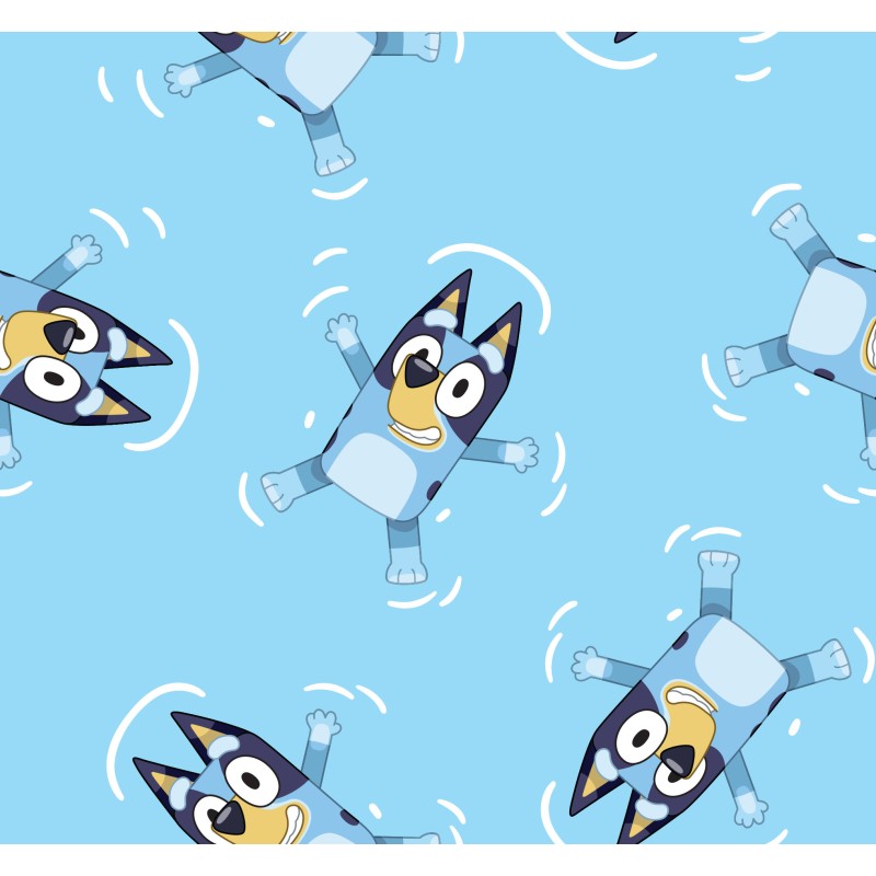67918 TEJIDO ESTAMPADO BLUEY AND FRIENDS (00) 1.40 M. 130 GR/M2 ALGODON 100% AZUL Venta en piezas de 6.00 M