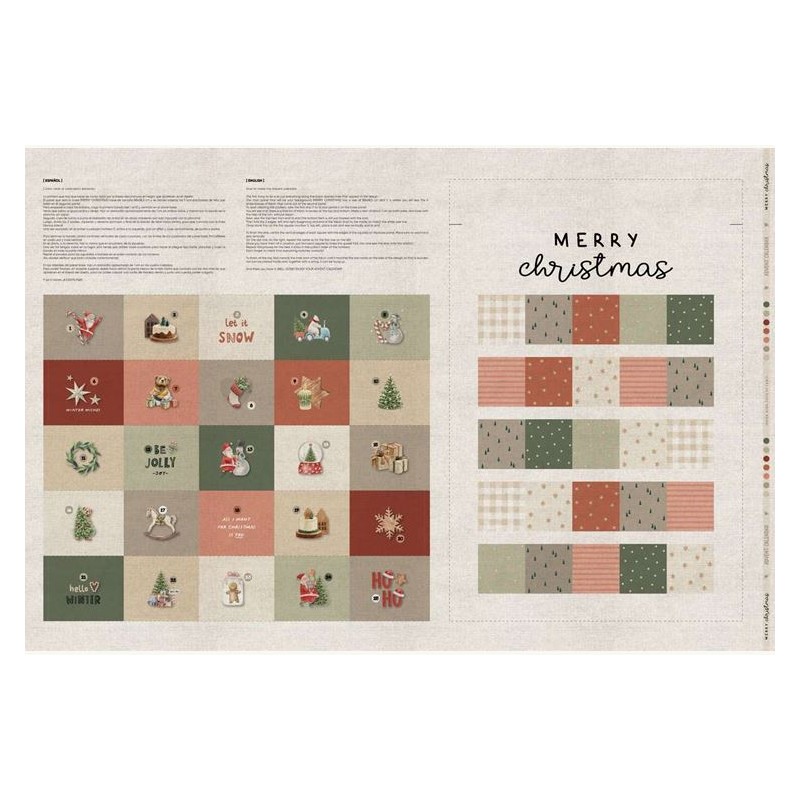 68043 CALENDARIO ADVIENTO HALP PANAMA ESTAMPADO (05) PANEL 150x100 M.-200 GR/M2- ALGODON 100% CRUDO Venta en piezas de 6.00 M