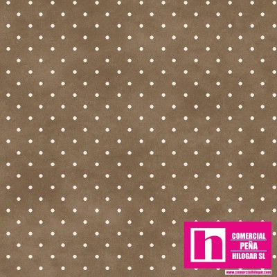 P0017-MAS609-A3 PATCH. AMERICANO BEAUTIFUL BASICS-CLASSIC DOT (13) 110 CM. ALGODON 100% MARRON/BLANCO Venta en piezas de 7.00 M