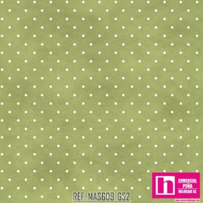 P0017-MAS609-GS2 PATCH. AMERICANO BEAUTIFUL BASICS-CLASSIC DOT (32) 110 CM. ALGODON 100% VERDE/BLANCO Venta en piezas de 7.00 M