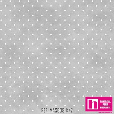 P0017-MAS609-KK2 PATCH. AMERICANO BEAUTIFUL BASICS-CLASSIC DOT (18) 110 CM. ALGODON 100% PLATA/BLANCO Venta en piezas de 7.00 M