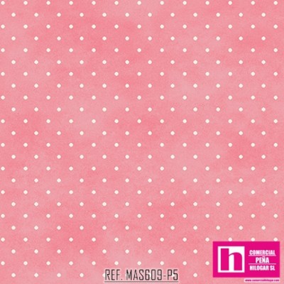 P0017-MAS609-P5 PATCH. AMERICANO BEAUTIFUL BASICS-CLASSIC DOT (20) 110 CM. ALGODON 100% CHICLE/BLANCO Venta en piezas de 7.00 M