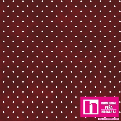 P0017-MAS609-R2 PATCH. AMERICANO BEAUTIFUL BASICS-CLASSIC DOT (25) 110 CM. ALGODON 100% GRANATE/BLANCO Venta en piezas de 7.00 M