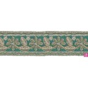 981254-0013 GALON FANTASIA ADONIS 45 MM. POLIESTER+PET VERDE/DORADO Venta en piezas de 9.30 M