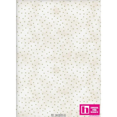 P0017-MAS8119-EG PATCH. AMERICANO BEAUTIFUL BASICS-SCATTERED DOT (86) 110 CM. ALGODON 100% NATURAL/VERDE Venta en piezas de 7.00