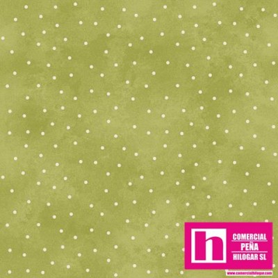 P0017-MAS8119-G PATCH. AMERICANO BEAUTIFUL BASICS-SCATTERED DOT (100) 110 CM. ALGODON 100% HIERBA/BLANCO Venta en piezas de 7.00