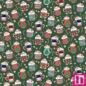 P121-CHM35916-DG PATCH. AMERICANO CHRISTMAS MINIATURES III (08) 110 CM. ALGODON 100% VERDE Venta en piezas de 7.00 M