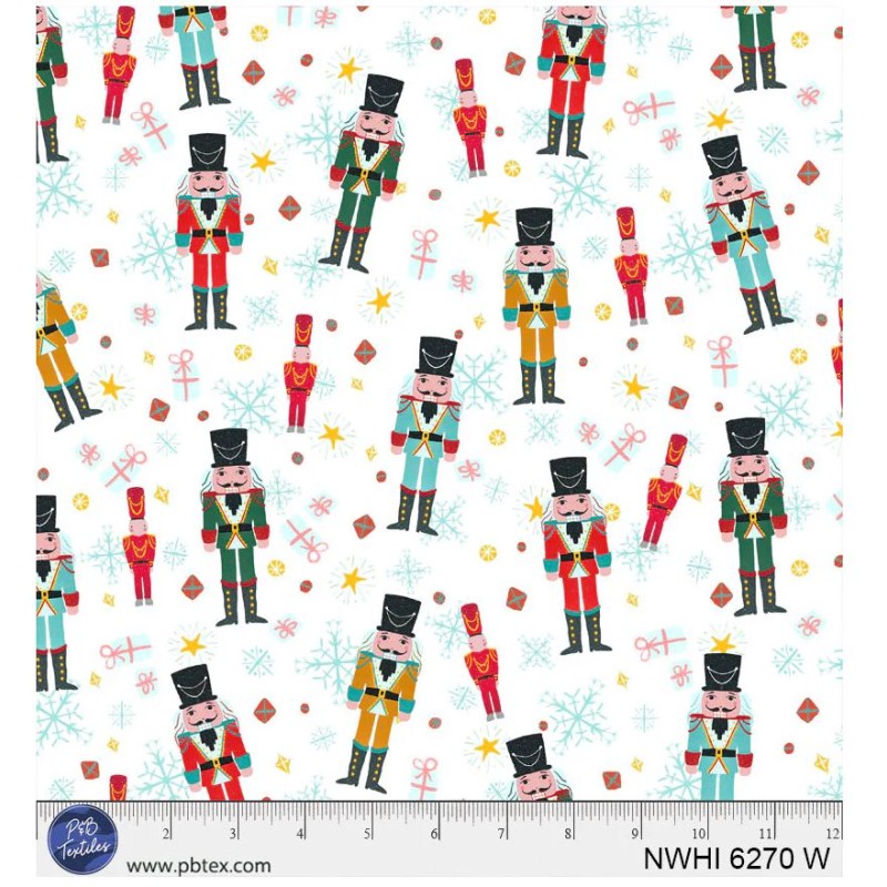 P121-NWHI6270W PATCH. AMERICANO NUTCRACKER WHIMSY (01) 110 CM. ALGODON 100% BLANCO/MULTI Venta en piezas de 7.00 M