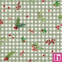 P17-MAS10883-G PATCH. AMERICANO WINTER WREATHS (11) 110 CM. ALGODON 100% VERDE Venta en piezas de 7.00 M