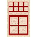 P17-MAS11090-RG PATCH. AMERICANO CHRISTMASTIME (01) PANEL 70X110 CM. ALGODON 100% CREMA/ROJO Venta en piezas de 7.00 M