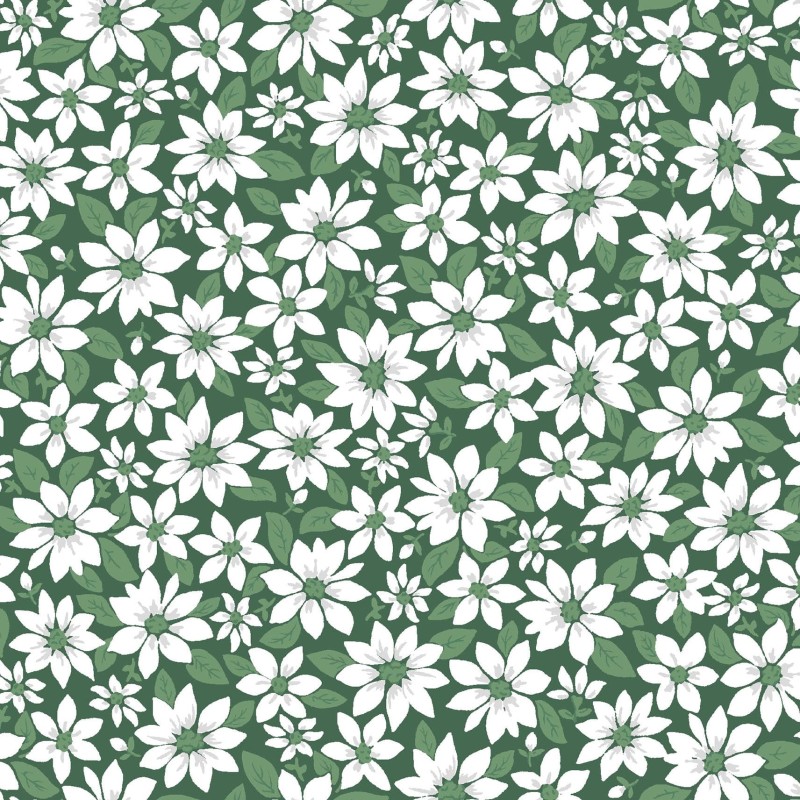 P17-MAS11114-G PATCH. AMERICANO MERRY MIX (04) 110 CM. ALGODON 100% VERDE/BLANCO Venta en piezas de 7.00 M