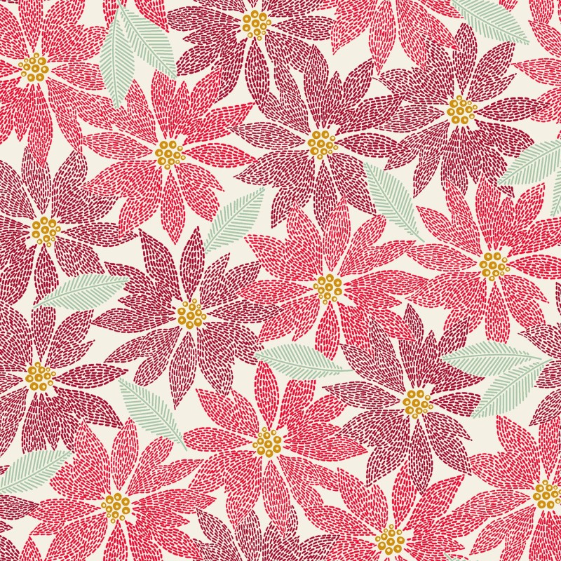 P17-MAS11171-E PATCH. AMERICANO HOLIDAY STITCHES (03) 110 CM. ALGODON 100% CREMA Venta en piezas de 7.00 M