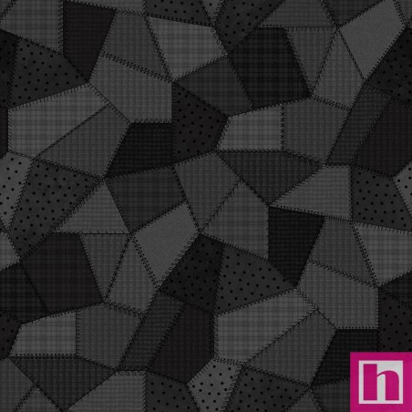 P17-MASF11310-J PATCH. AMERICANO PATCHWORK WOOLIES (06) 110 CM. ALGODON 100% NEGRO Venta en piezas de 6.90 M