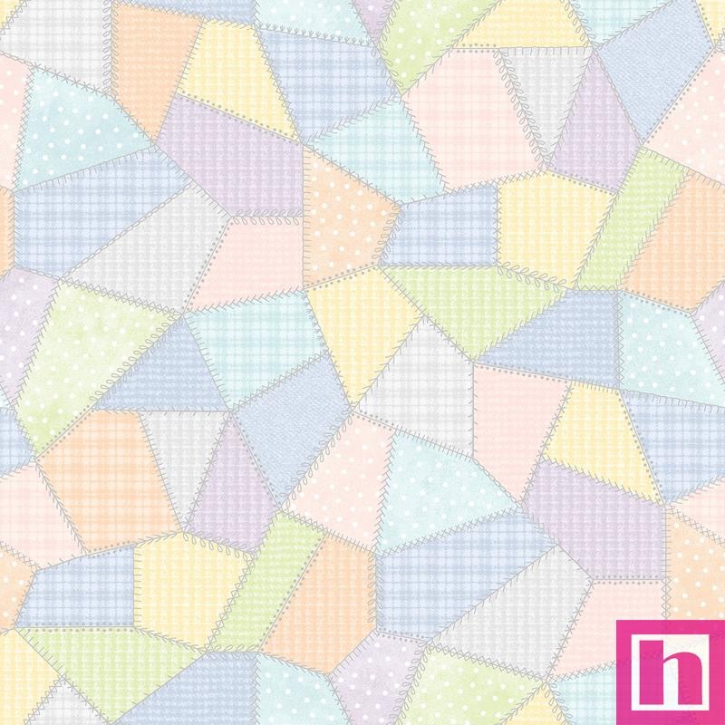 P17-MASF11310-Z2 PATCH. AMERICANO PATCHWORK WOOLIES (08) 110 CM. ALGODON 100% CREMA Venta en piezas de 6.90 M