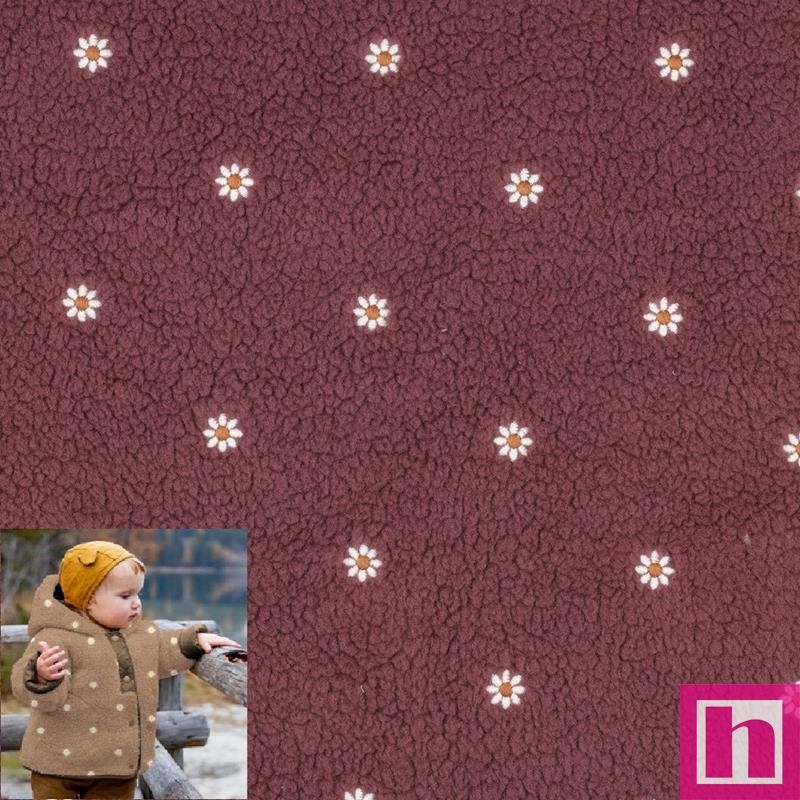 P94-3349-003 BORREGUITO BORDADO VARMIR (02) 145 CM. 265 GR/M2. POLIESTER 100% MAGENTA Venta en piezas de 6.00 M