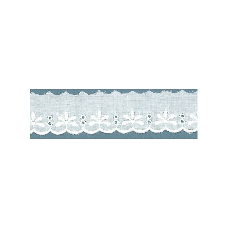 11067-000 BORDADO BATISTA ETYLIAN POLIESTER 60%-ALGODON 40% BLANCO Venta en piezas de 13.80 M