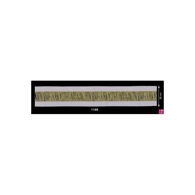 116811-1100 AMANKAYA GALON LUREX FANTASIA 28 MM POLIESTER 100% BLANCO/ORO Venta en piezas de 12.50 M