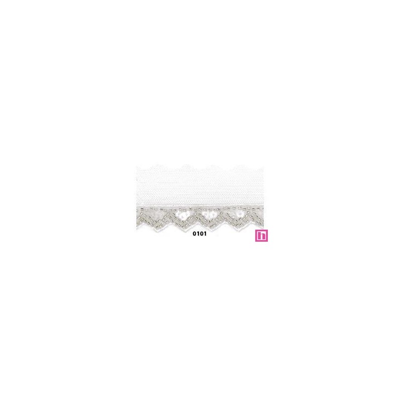 126608-101 REMATE FANTASIA RIVES 15 MM. POL+PET+GLASS PLATA Venta en piezas de 9.10 M