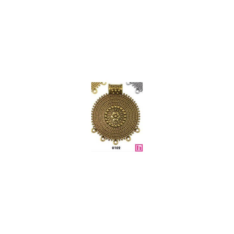 136900-102 APLIQUE METALICO INDIO 53X62 MM. ZAMAK-LIBRE DE NIQUEL DORADO Venta en piezas de 5.00 U