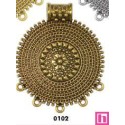 136900-102 APLIQUE METALICO INDIO 53X62 MM. ZAMAK-LIBRE DE NIQUEL DORADO Venta en piezas de 5.00 U