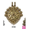 136906-102 APLIQUE METALICO INDIO 43X55 MM. ZAMAK-LIBRE DE NIQUEL DORADO Venta en piezas de 5.00 U