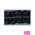 145379-4 GALON PASACINTAS BOLILLO FRUNCIDO FIAMA 40 MM. ALGODON 100% NEGRO Venta en piezas de 25.00 M