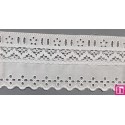 145744-000 PUNTILLA PASACINTAS BATISTA+BOLILLO ALONDRA 60 MM. POLIESTER 50%-ALGODON 50% BLANCO Venta en piezas de 13.80 M