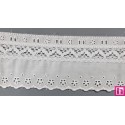 145745-000 PUNTILLA PASACINTAS BATISTA+BOLILLO SELVIN 65 MM. POLIESTER 50%-ALGODON 50% BLANCO Venta en piezas de 13.80 M