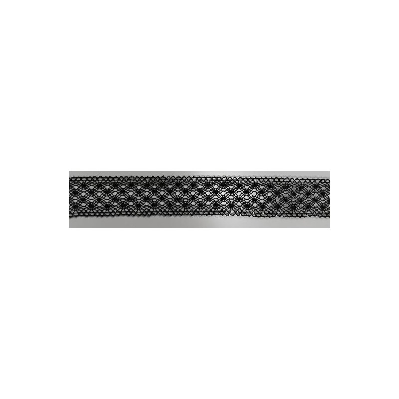 2022-14 ENTREDOS BOLILLO BENNY 30 MM. ALGODON 100% NEGRO Venta en piezas de 30.00 M
