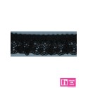 245304-4 PUNTILLA BOLILLO FRUNCIDA KORA 25 MM. ALGODON 100% NEGRO Venta en piezas de 25.00 M