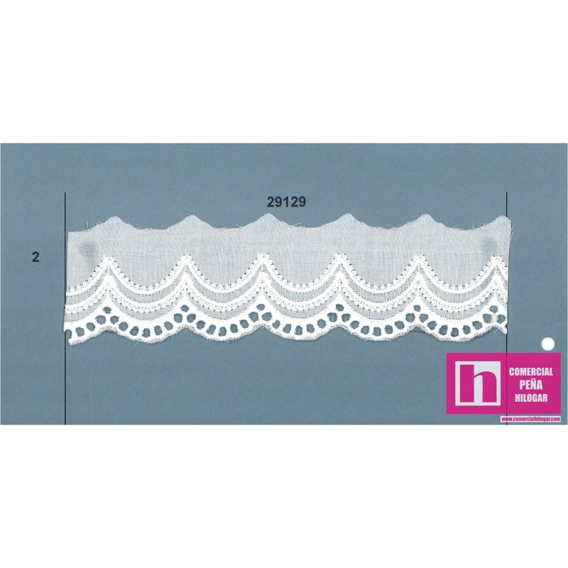 29129-2 TIRA BORDADA CIRILO 40 MM. POL.60%-ALGODON 40% BEIG Venta en piezas de 13.80 M