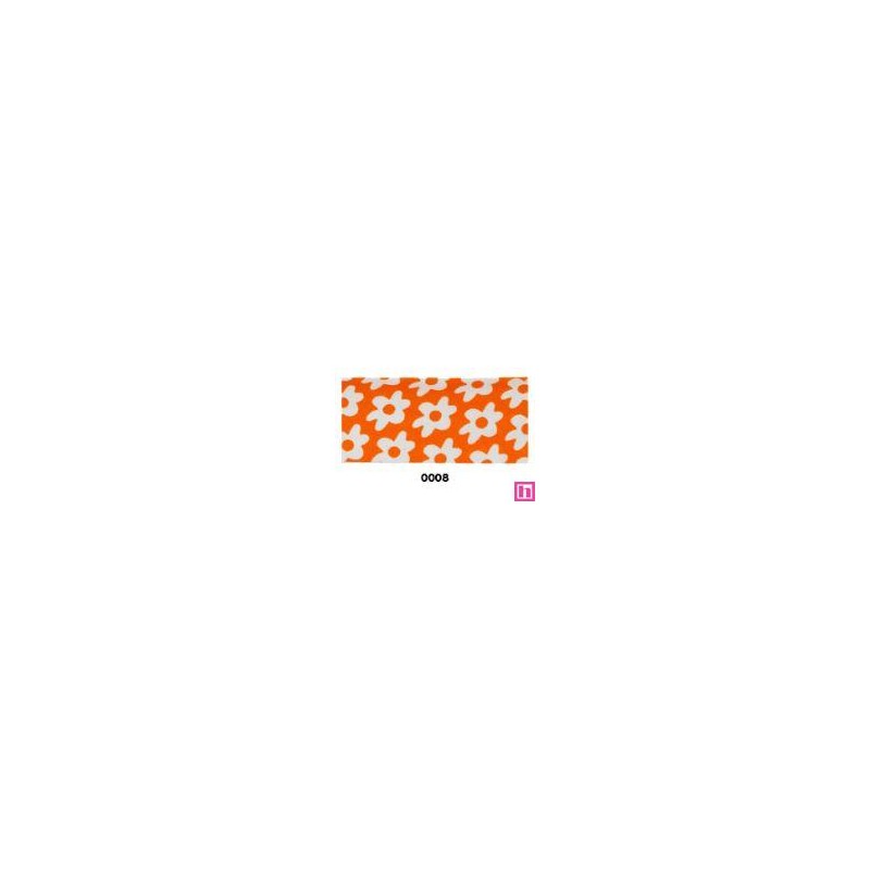 31024-25-0008 BIES PERFILADO ESTAMPADO XOLA 25 MM ALGODON 100% NARANJA Venta en piezas de 20.00 M