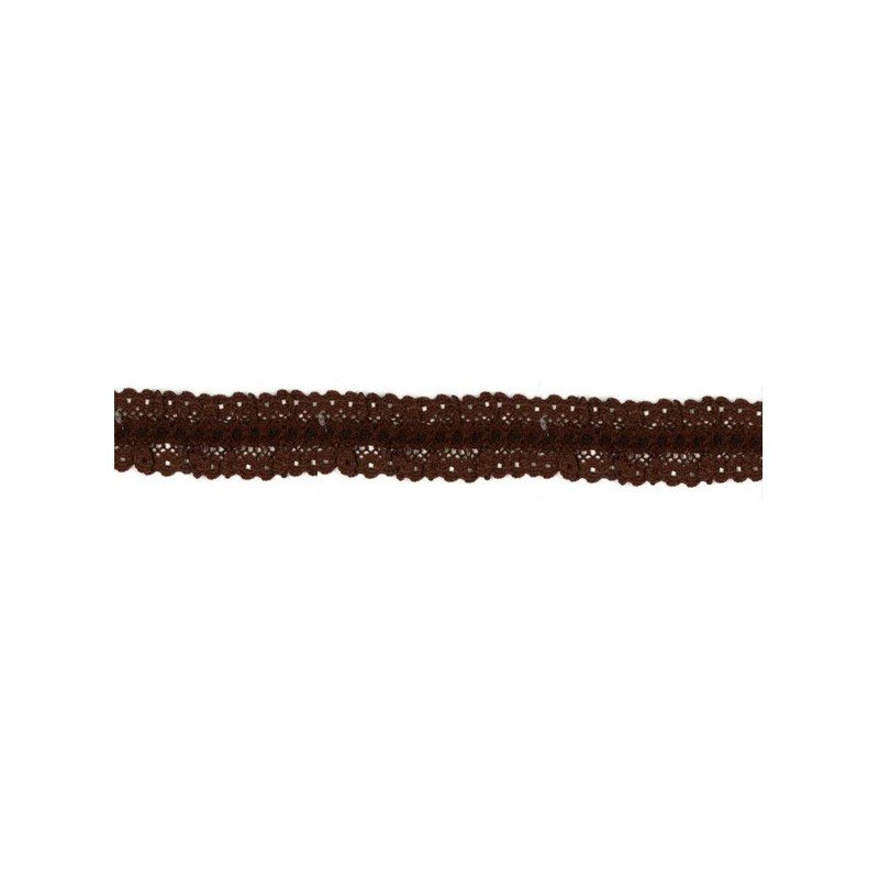 33939 GALON FRUNCIDO PIQUILLO ZARZAMORA 25MM. POLIESTER 100% MARRON Venta en piezas de 25.00 M