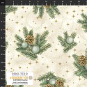 4593-011 PATCH.AMERICANO CHRISTMAS TIME (11) 110 CM. ALGODON 100% CREMA/EUCALIPTO/DORADO METALLIC Venta en piezas de 6.00 M