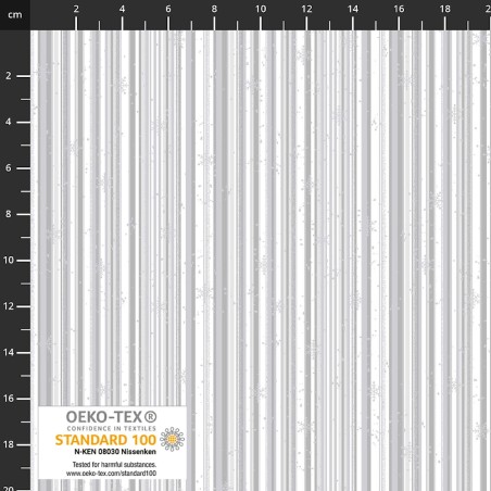4593-110 PATCH.AMERICANO SNOW CRYSTALS (62) 110 CM. ALGODON 100% BLANCO/PLATA METALLIC Venta en piezas de 6.00 M
