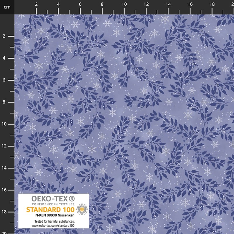 4593-615 PATCH.AMERICANO SNOW CRYSTALS (47) 110 CM. ALGODON 100% MARINO/PLATA METALLIC Venta en piezas de 6.00 M