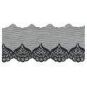46917 TIRA ENCAJE TUL BORDADO ALGODON 50%-NYLON 50% NEGRO Venta en piezas de 13.00 M