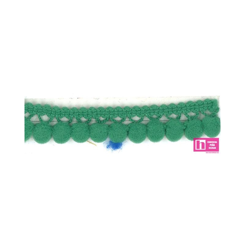 49644 SILVIA MADROÑO 1 BORLA 10 MM. POLIAMIDA 100% VERDE Venta en piezas de 50.00 M