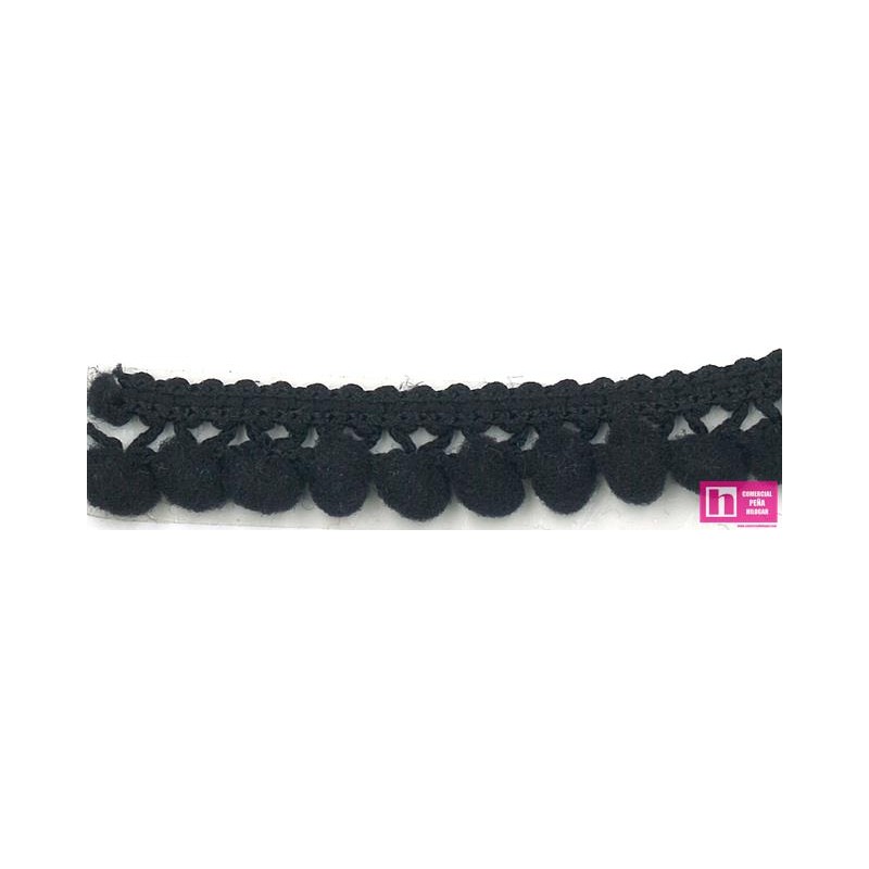 49647 SILVIA MADROÑO 1 BORLA 10 MM. POLIAMIDA 100% NEGRO Venta en piezas de 50.00 M