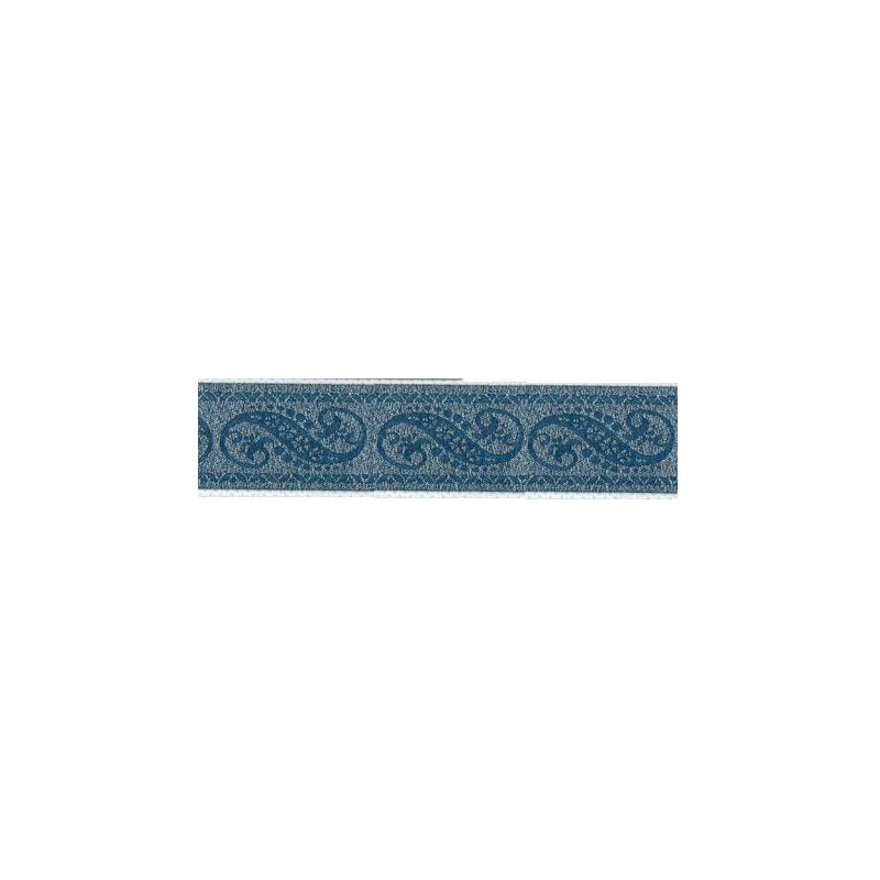 5037-24-264 TAPACOSTURAS JACQUARD FANTASIA 24 MM. POLIESTER-LUMIFIL AZUL Venta en piezas de 25.00 M