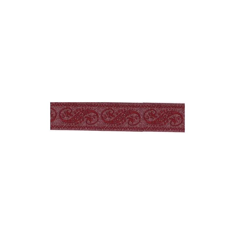 5037-24-571 TAPACOSTURAS JACQUARD FANTASIA 24 MM. POLIESTER-LUMIFIL MAGENTA Venta en piezas de 25.00 M