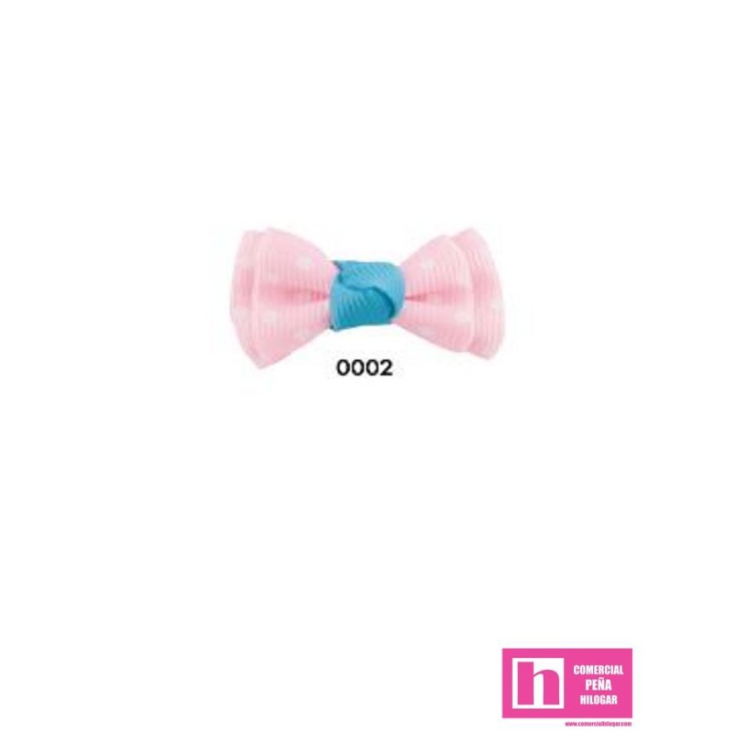 50527 654409-0002_SACHA LAZO BICOLOR LISO 4 CMS POLIESTER 100% ROSA/TURQUESA Venta en piezas de 10.00 U