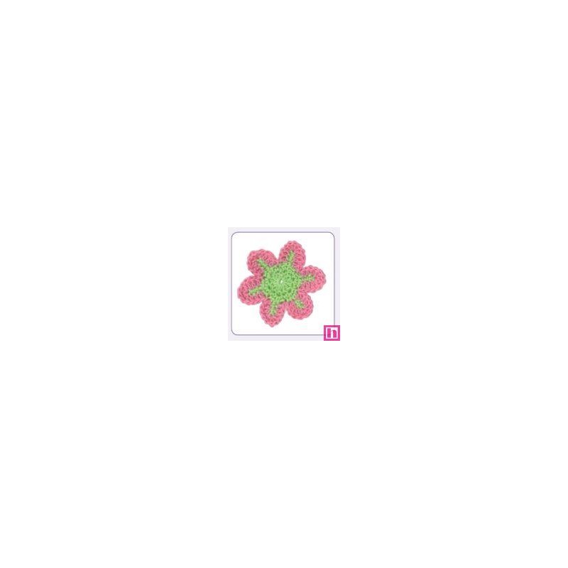 508154-00 APLICACION GANCHILLO ANALA FLOR 37x37 MM. ALGODON 100% ROSA Venta en piezas de 10.00 U