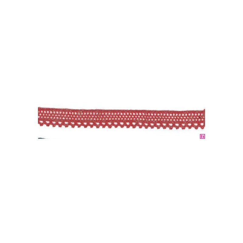 54020 ANSCARI REMATE BOLILLO 15 MM. POLIESTER 50%-LINO 50% ROJO Venta en piezas de 30.00 M