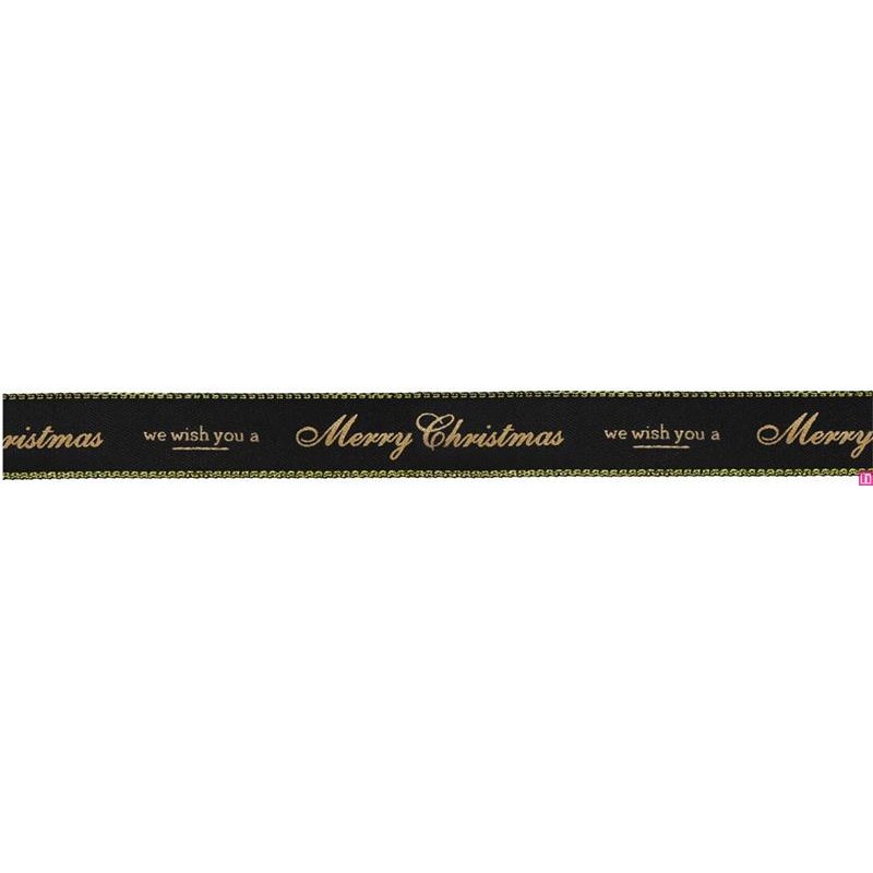 54495-16-02 CINTA FANTASIA NAVIDAD 16 MM. POLIESTER 100% NEGRO Venta en piezas de 22.80 M