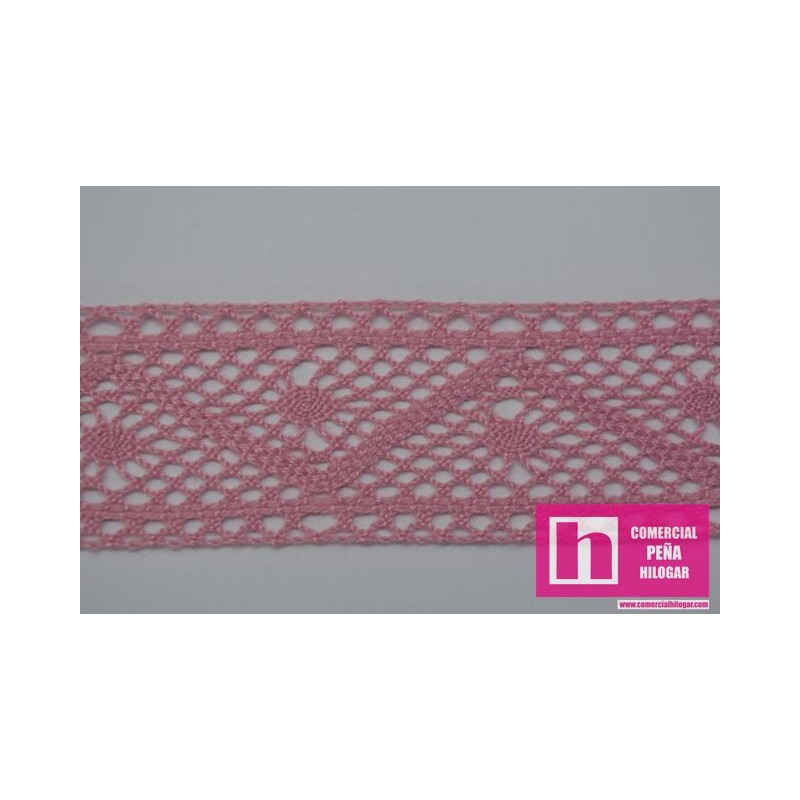 54864 ALIX ENTREDOS BOLILLO 30 MM ALGODON 100% ROSA Venta en piezas de 30.00 M